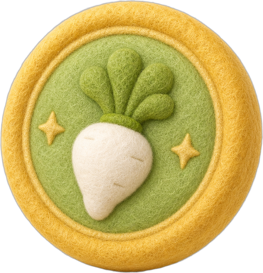 Radish felt badge